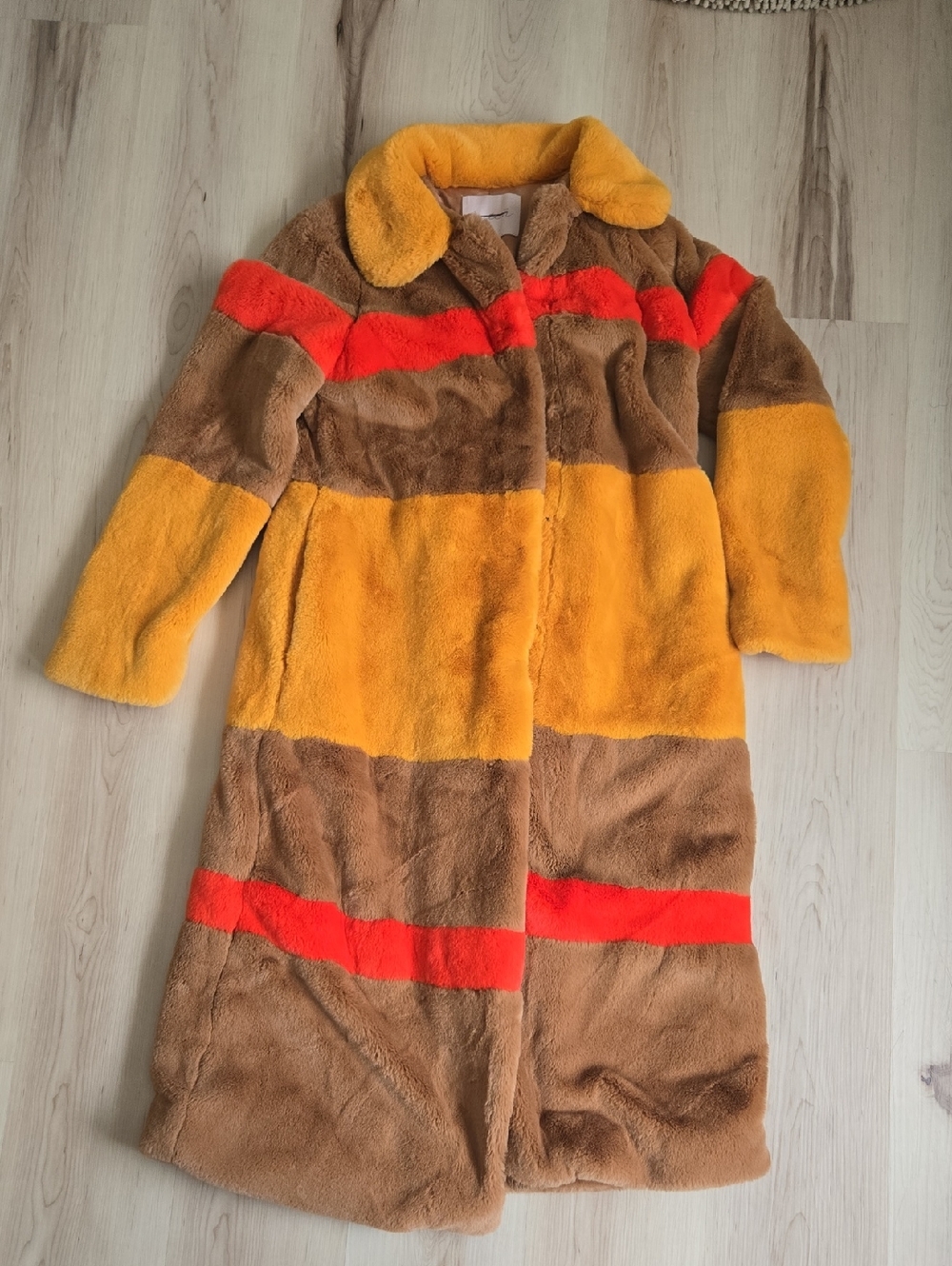 Hutch Colorblock Faux Fur Coat, Size XS